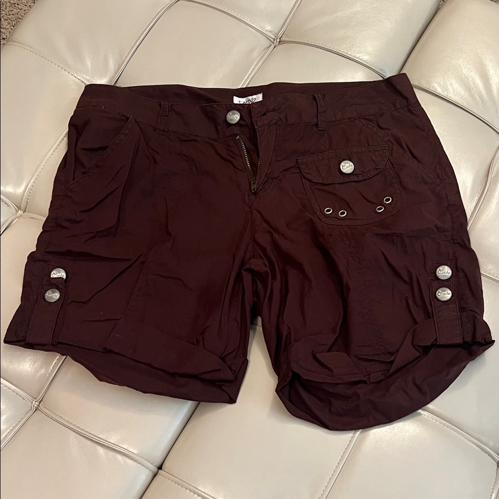 Cache Dark Burgundy Cargo Shorts